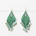 Pendientes miyuki rombo verde manzana