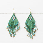 Pendientes miyuki rombo verde manzana