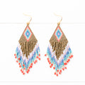 Pendientes miyuki rombo dorados
