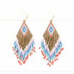 Pendientes miyuki rombo dorados
