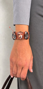 Pulsera cuero ancha tres gotas