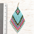 Pendientes miyuki rombo azul claro