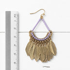 Pendientes lila hojas