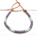 Pulsera cuero lila y agua