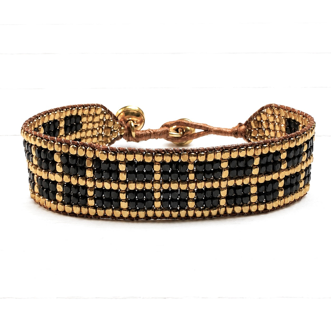 Pulsera egipcia negra y dorada