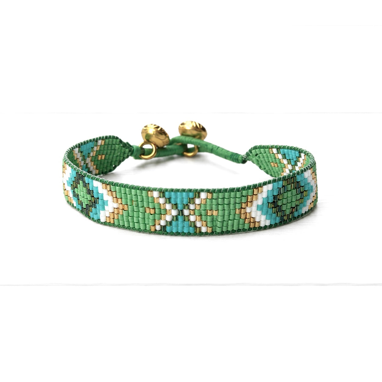 Pulsera miyuki rombo verde 1cm