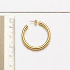 Pendientes aro dorado mate 4cm