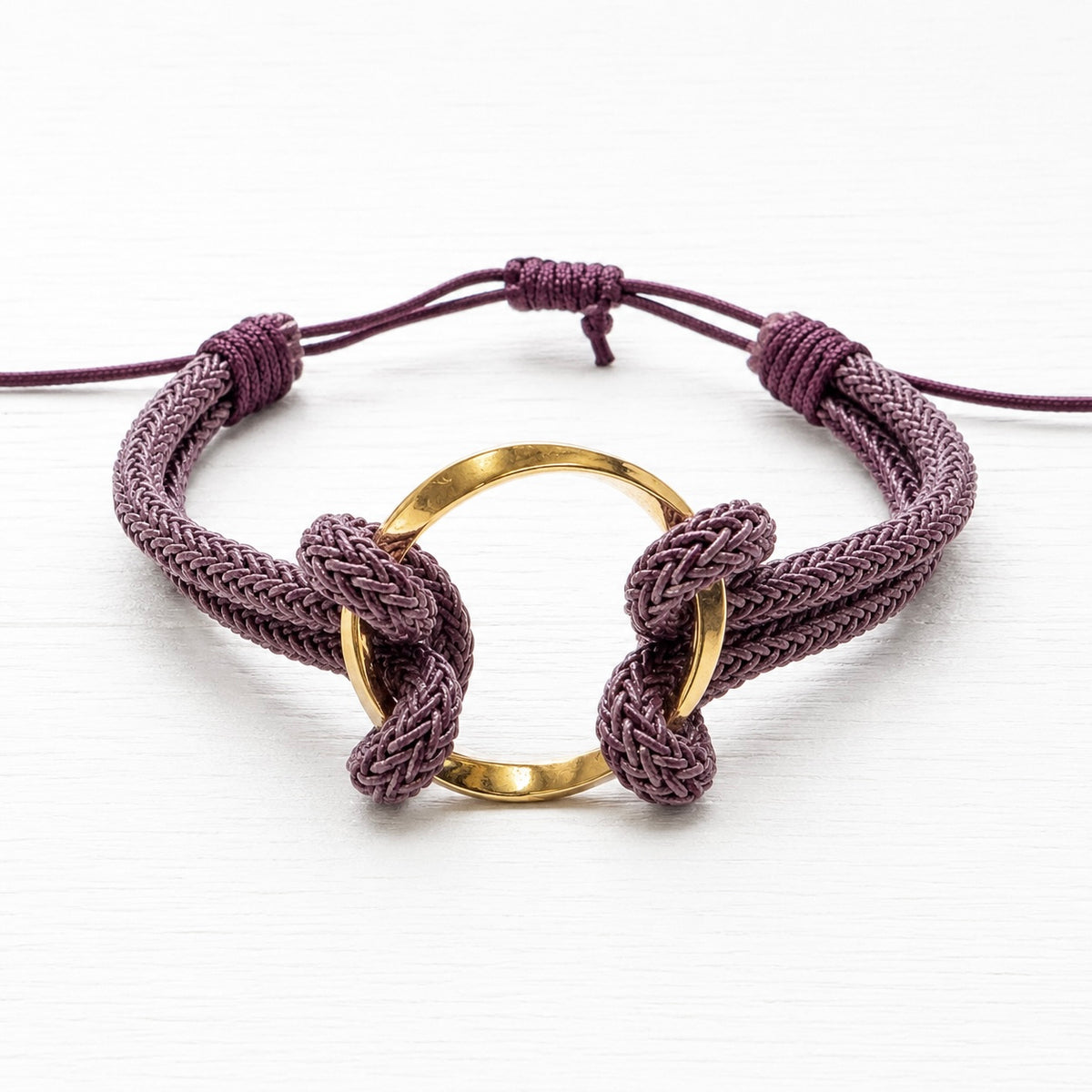 Pulsera aro acero dorado berenjena