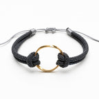 Pulsera aro acero dorado gris