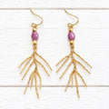 Pendientes rama berenjena
