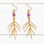 Pendientes rama berenjena