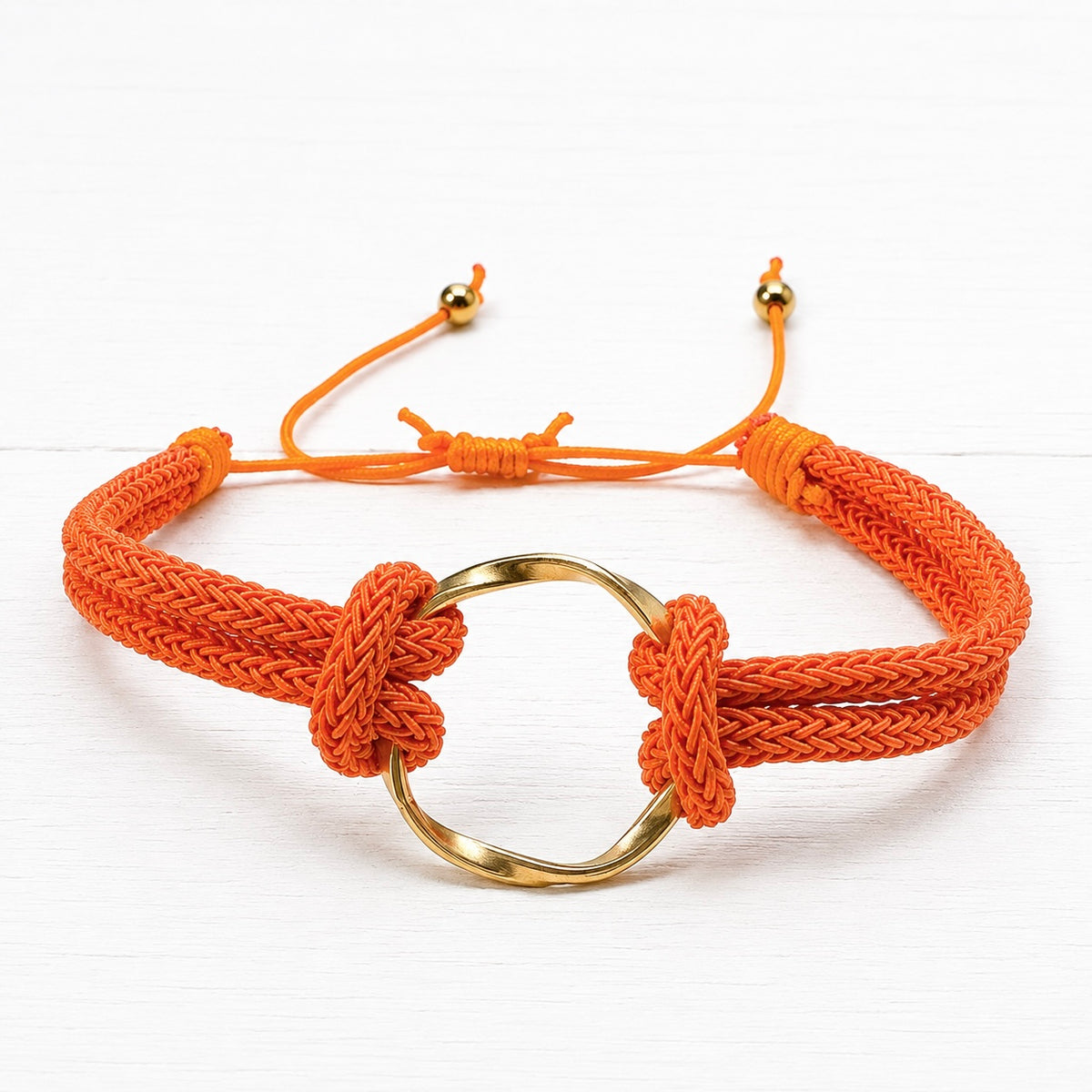 Pulsera aro acero dorado naranja