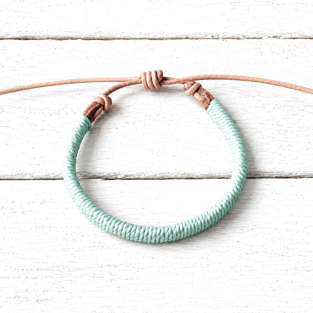 Pulsera cuero plano agua