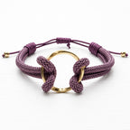 Pulsera aro acero dorado berenjena
