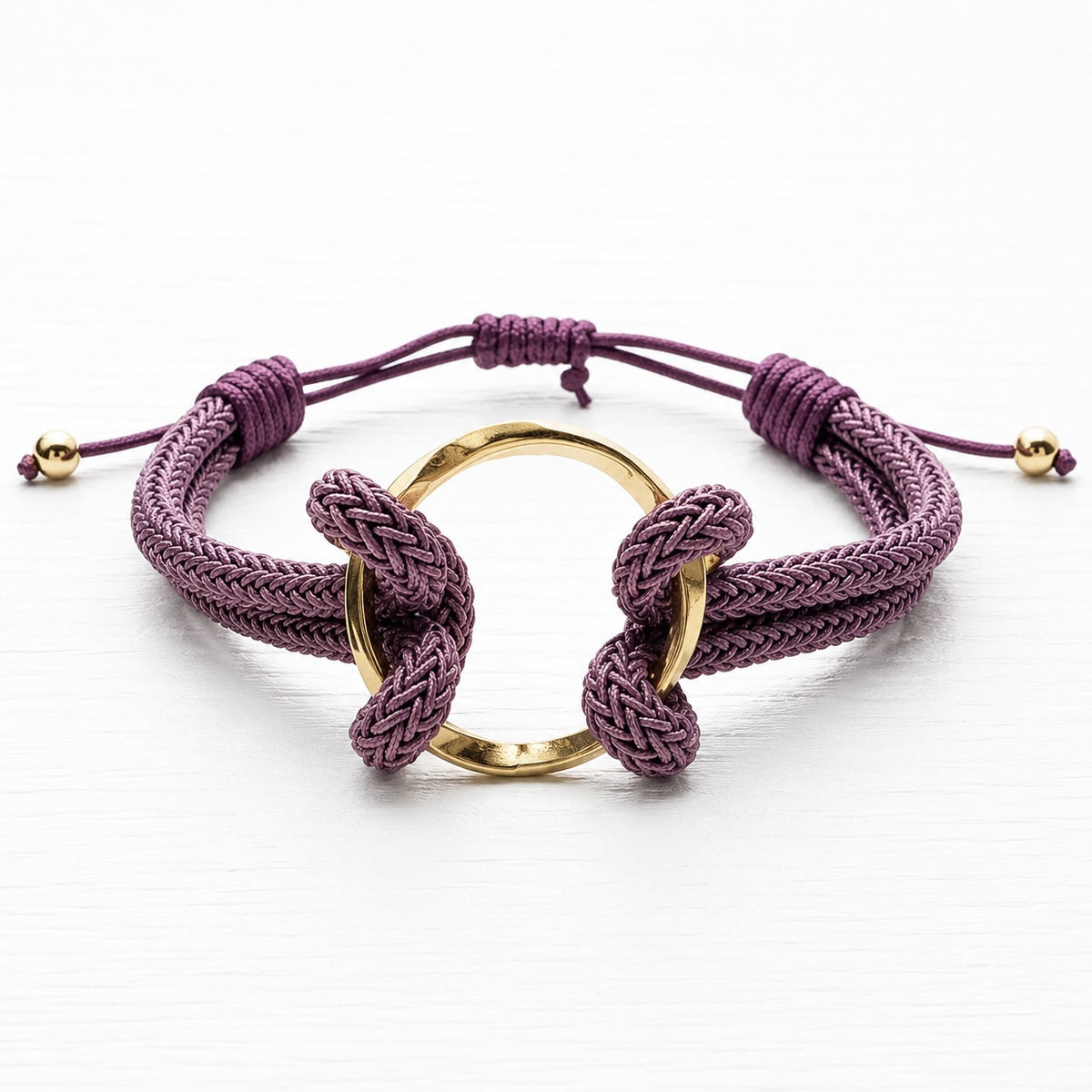 Pulsera aro acero dorado berenjena
