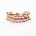 Pulsera miyuki flecos rosa