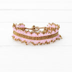 Pulsera miyuki flecos rosa