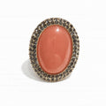 Anillo metal strass y resina