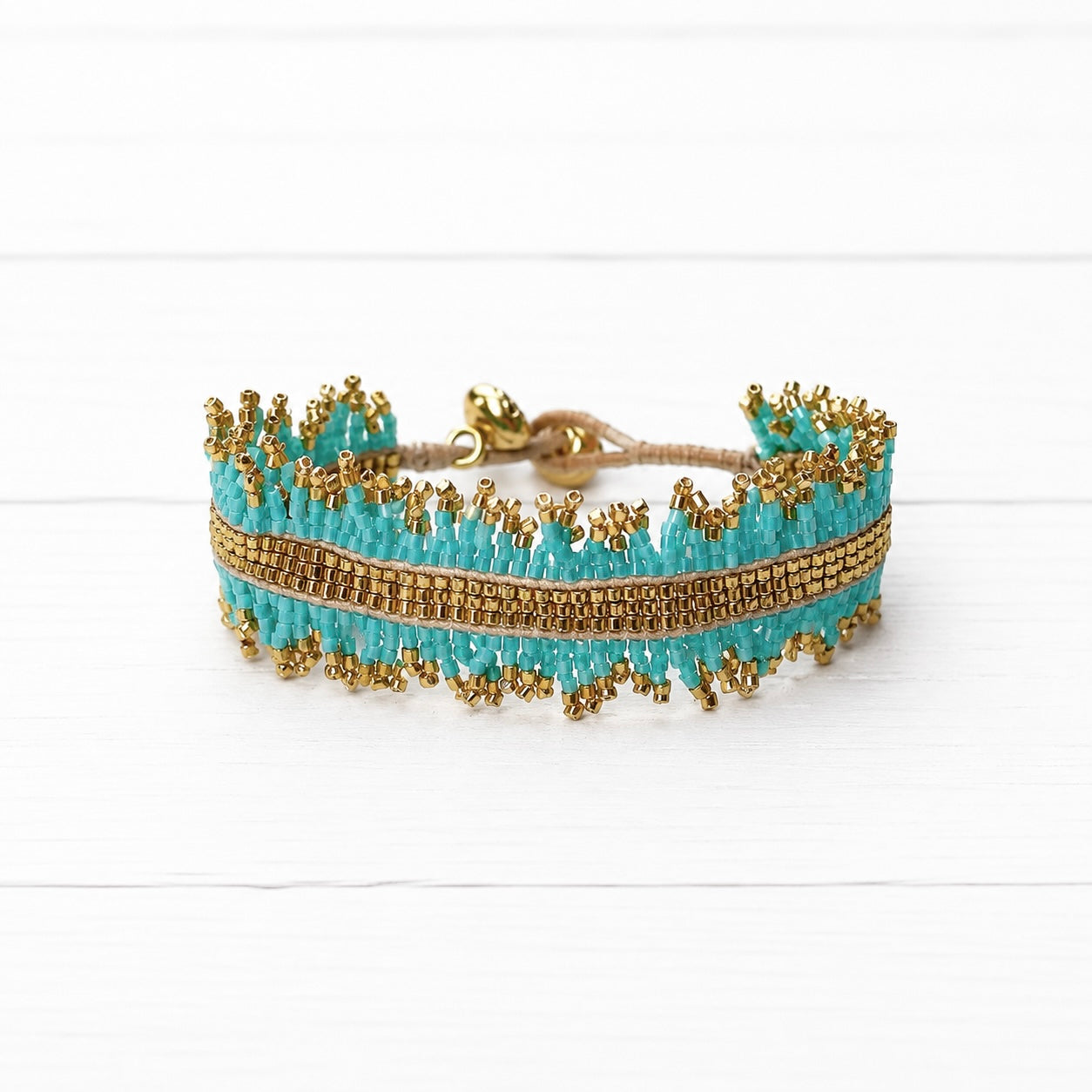 Pulsera miyuki flecos azul