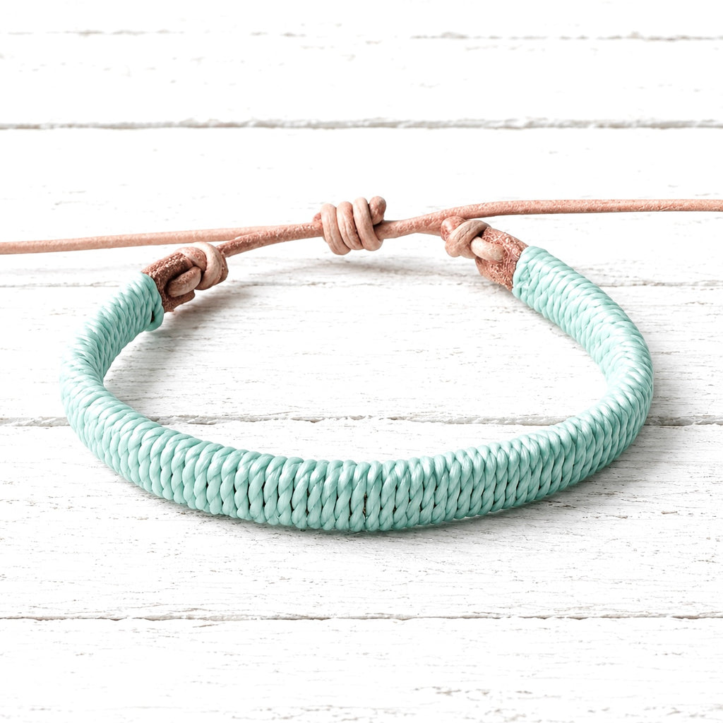Pulsera cuero plano agua