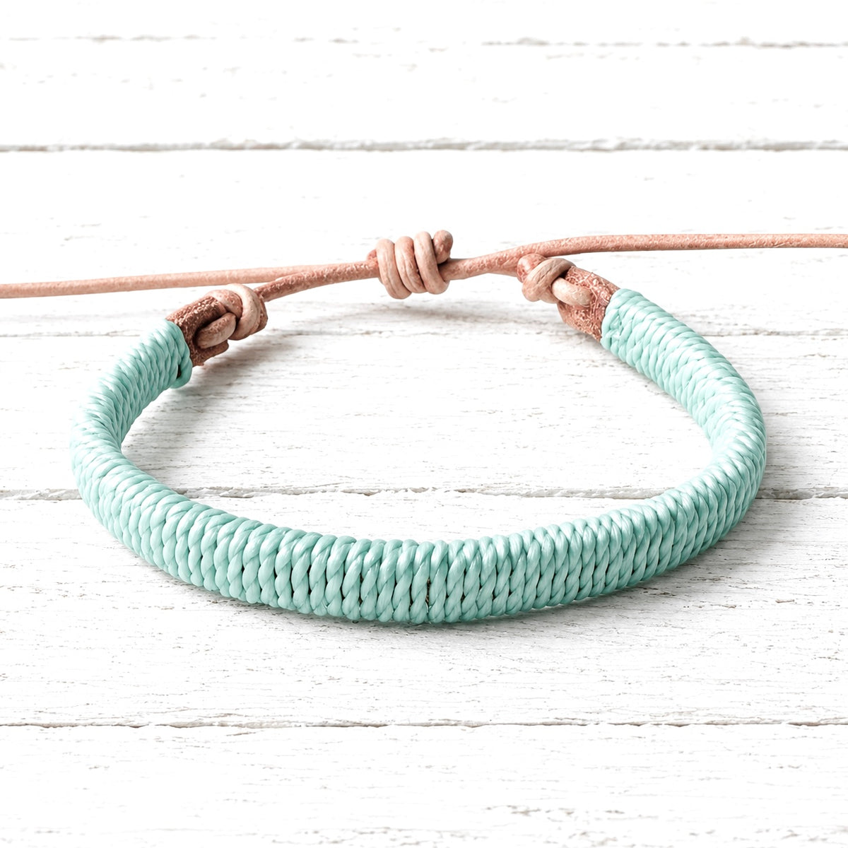 Pulsera cuero plano agua