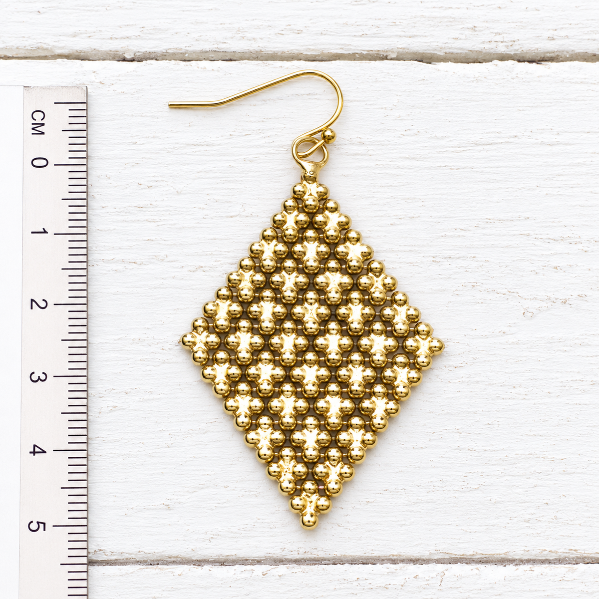 Pendientes rombo dorado