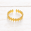 Anillo acero dorado fino rombos