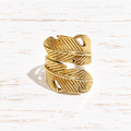 Anillo pluma dorado latón