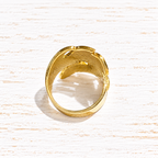 Anillo pluma dorado latón