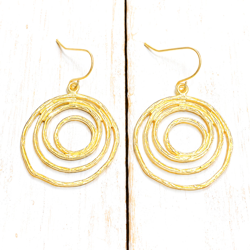 Pendientes espiral dorado