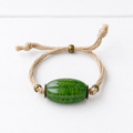 Pulsera cáñamo vidrio verde