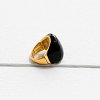 Anillo plano esmalte negro