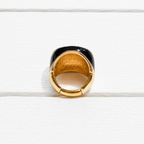 Anillo plano esmalte negro