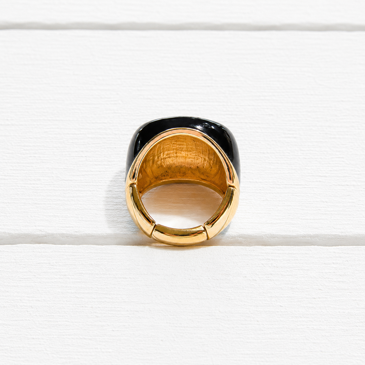 Anillo plano esmalte negro