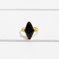 Anillo rombo piedra negra