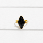Anillo rombo piedra negra