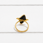 Anillo rombo piedra negra