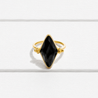 Anillo rombo piedra negra