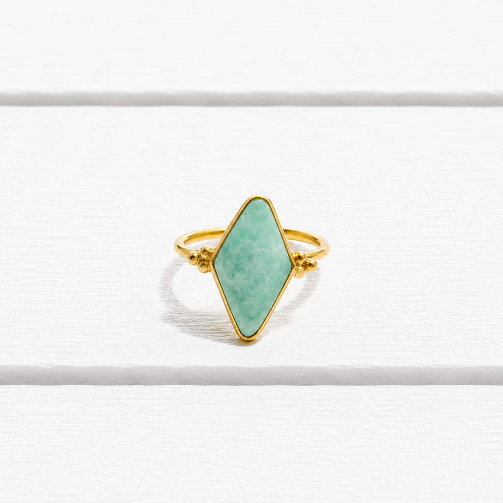 Anillo rombo amazonita