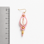 Pendientes macramé concha rosa