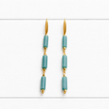 Pendientes tubos azul medio
