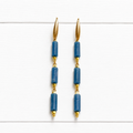 Pendientes tubos azul plomo