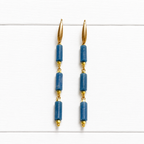 Pendientes tubos azul plomo