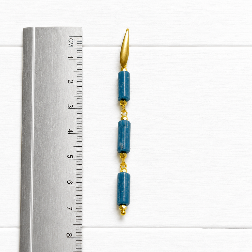 Pendientes tubos azul plomo
