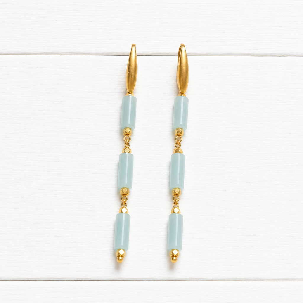 Pendientes tubos azul claro