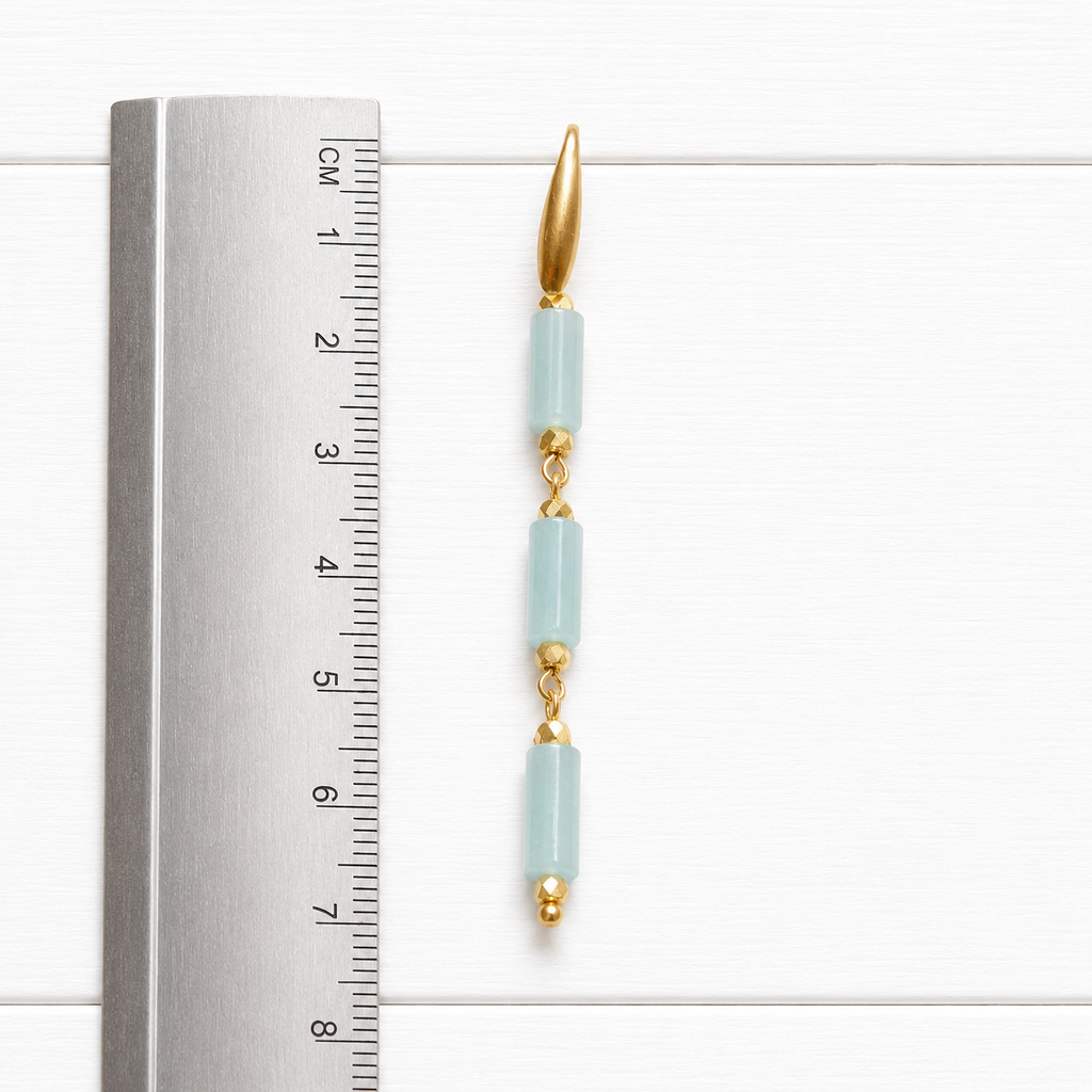 Pendientes tubos azul claro