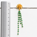 Pendientes flor cadenas verde
