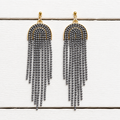 Pendientes cortina cadenas gris