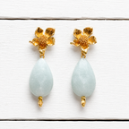 Pendientes flor gota agua