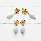 Pendientes flor gota agua